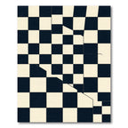 Modern Minimalist Black and White Checkered Abstract Rug
