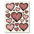 Distressed Eroded Rose Heart Collage Rug