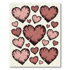 Distressed Eroded Rose Heart Collage Rug