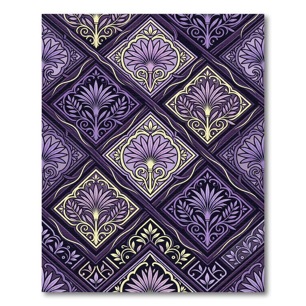 Ornate Violet Laurel Medallion Rug