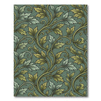 Green Leafy Vine Scroll Rug