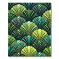 Emerald Green Abstract Fan Bubbles Rug