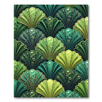 Emerald Green Abstract Fan Bubbles Rug