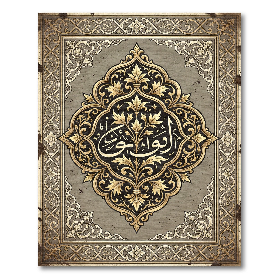 Gilded Bronze Ornate Floral Medallion Rug