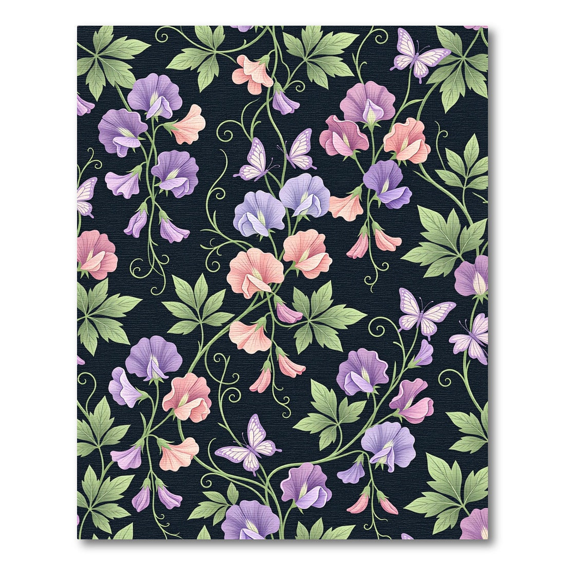 Whimsical Sweet Pea Butterfly Garden Rug