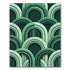 Layered Green Archway Composition Rug