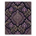 Opulent Purple Gold Ornate Damask Rug
