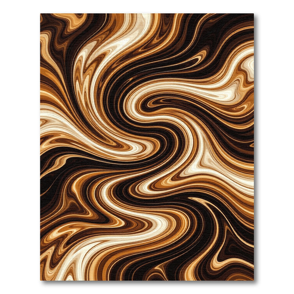 Rich Bronze Swirl Abstract Rug