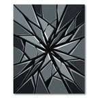 Shattered Dark Gray Geometric Shard Rug