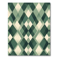 Earthy Green Diamond Mosaic Rug