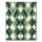 Earthy Green Diamond Mosaic Rug