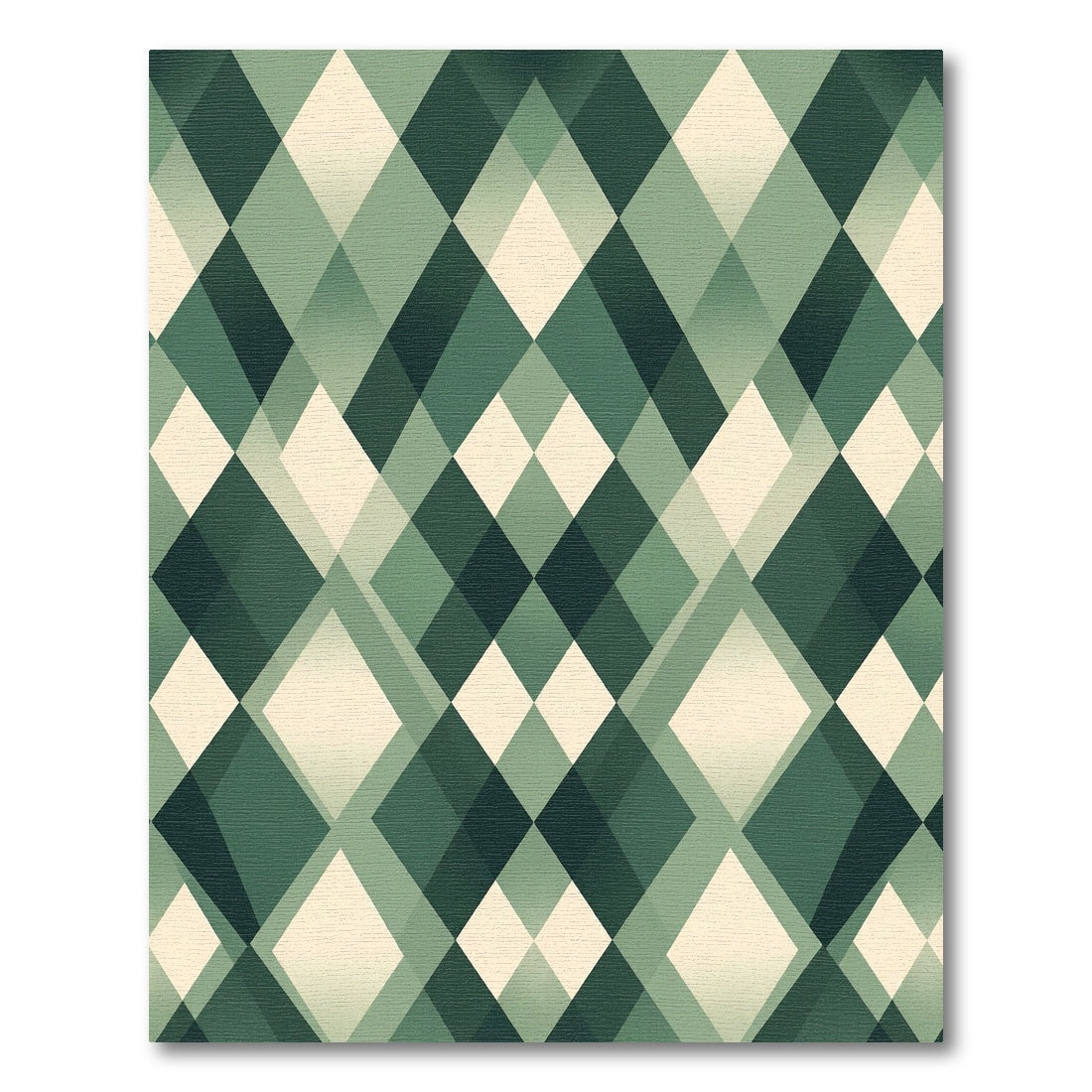 Earthy Green Diamond Mosaic Rug