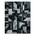 Monochrome Geometric Abstract Stone Tile Rug
