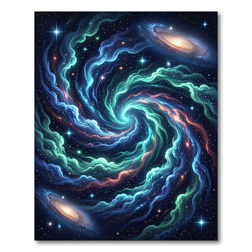 Vibrant Cosmic Spiral Nebula Swirl Rug