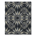 Art Deco Sunburst Silver Gray Rug