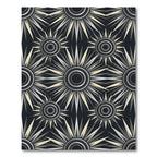 Art Deco Sunburst Silver Gray Rug