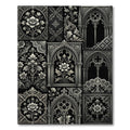 Ornate Gothic Black Lace Floral Accents Rug