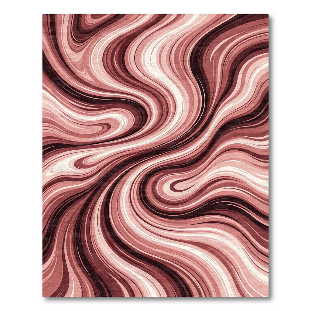 Abstract Crimson Fluid Swirl Rug