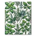 Vibrant Green Culinary Herb Botanical Rug