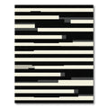 Modern Monochrome Abstract Linear Stripe Rug
