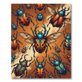 Amber Beetle Insect Art Illustration Rug