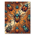 Amber Beetle Insect Art Illustration Rug