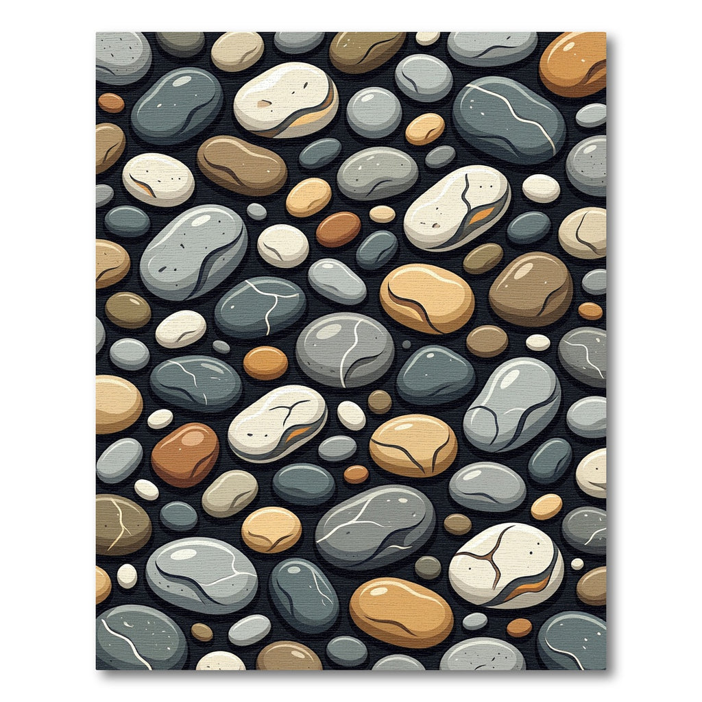 Natural Smooth Stone Assemblage Rug