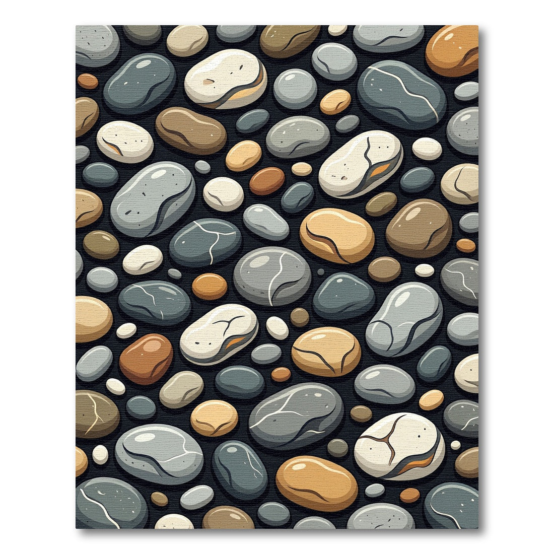 Natural Smooth Stone Assemblage Rug