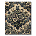 Antique Grey Floral Damask Bouquet Rug