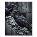 Dark Raven Duo Monochrome Composition Rug