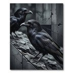 Dark Raven Duo Monochrome Composition Rug