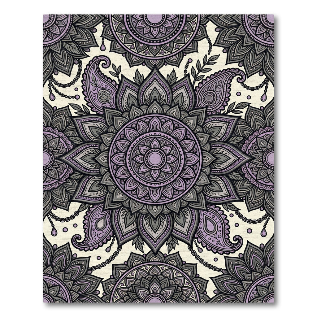 Lavender Mandala Paisley Chain Art Rug