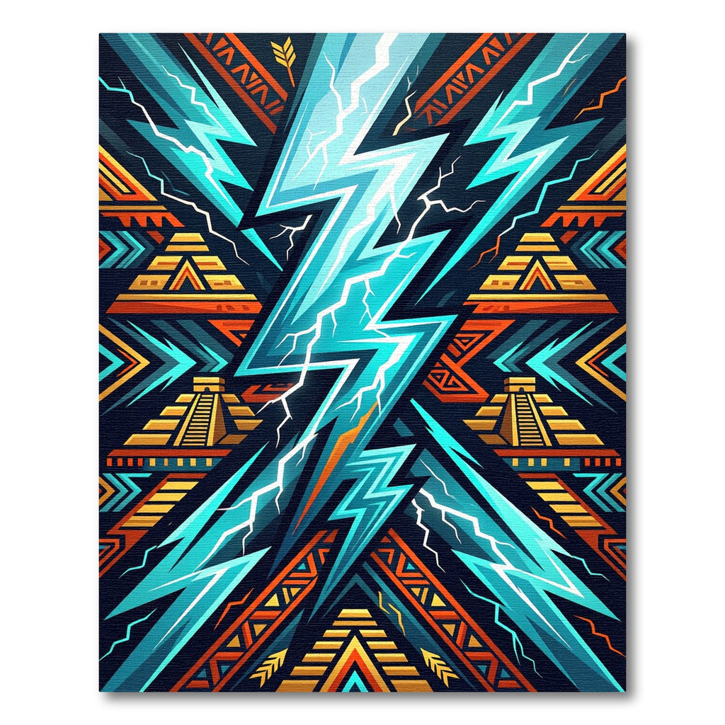 Jagged Lightning Tribal Pyramid Rug