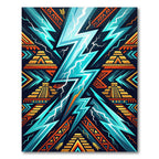 Jagged Lightning Tribal Pyramid Rug