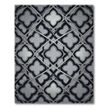 Monochromatic Quatrefoil Interlocking Geometric Silver Rug