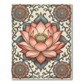 Pink Lotus Mandala Floral Art Rug
