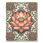 Pink Lotus Mandala Floral Art Rug