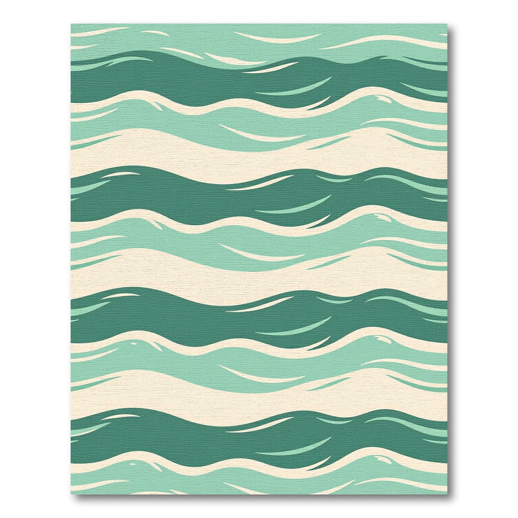 Verdant Aqua Wave Stripes Rug