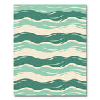 Verdant Aqua Wave Stripes Rug