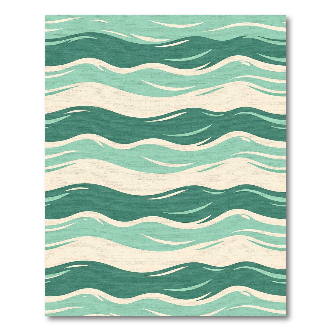 Verdant Aqua Wave Stripes Rug