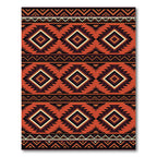 Bold Terracotta Aztec Geometric Diamond Rug