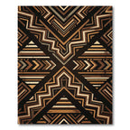 Geometric Earthy Brown Chevron Abstract Rug