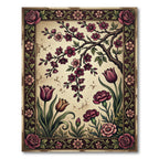 Vintage Floral Branch and Bloom Art Rug