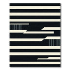 Minimalist Monochrome Geometric Linear Abstract Rug