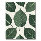Dark Green Leafy Botanical Spread Rug