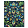 Ornate Peacock Feather Jewel Garden Rug