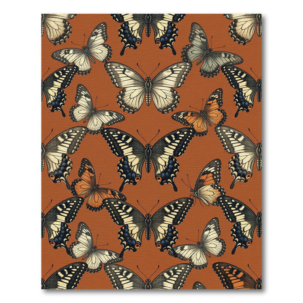Whimsical Amber Butterfly Botanical Garden Rug