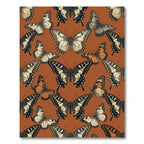 Whimsical Amber Butterfly Botanical Garden Rug