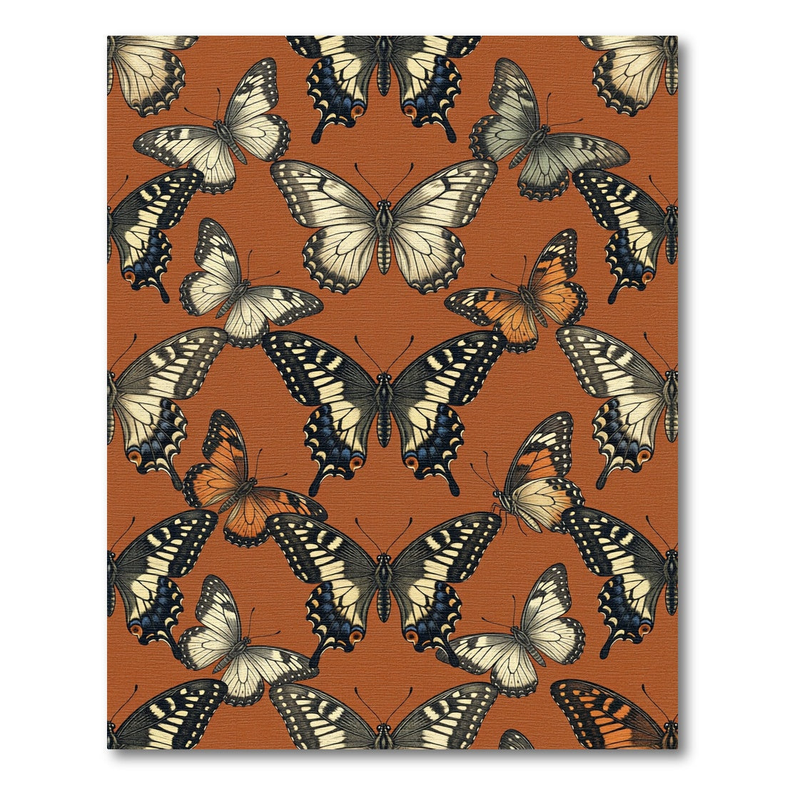 Whimsical Amber Butterfly Botanical Garden Rug