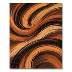 Abstract Golden Brown Swirling Wave Rug